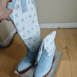 Blue and White Cowgirl Boots